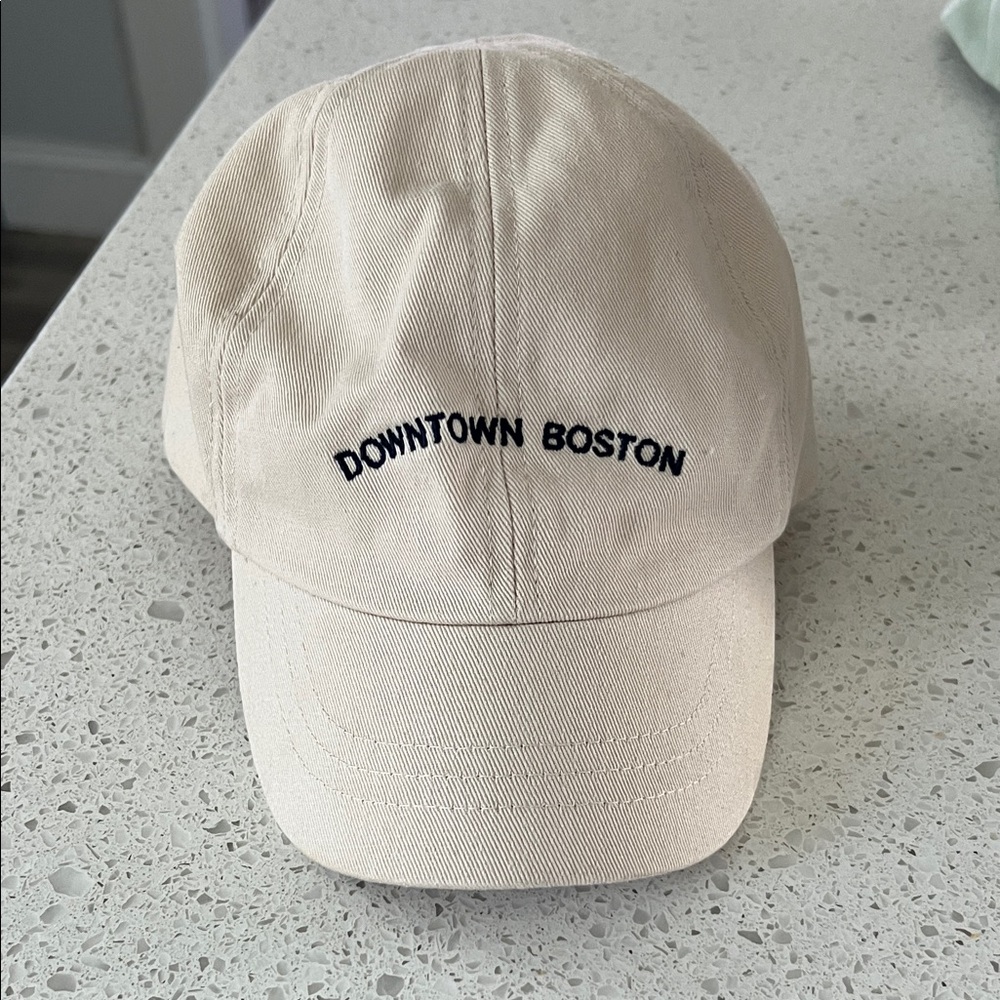 Zara Downtown Boston Embroidered Baseball Cap - Cream